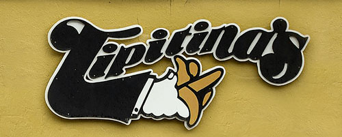 Logo with Yellow background - Tiptinas New Orleans famous bar logo design